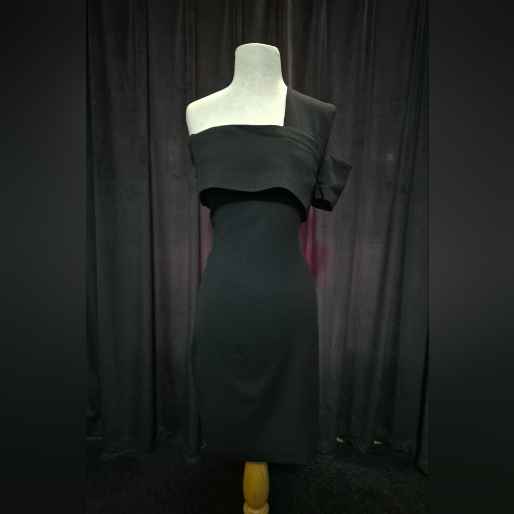 Helmut Lang One Shoulder Black Dress